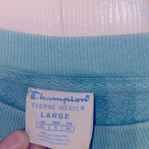 Vintage Retro Light Blue and Light Pink Lettering Champion Sweater💕🦋 - Picture 4 of 4